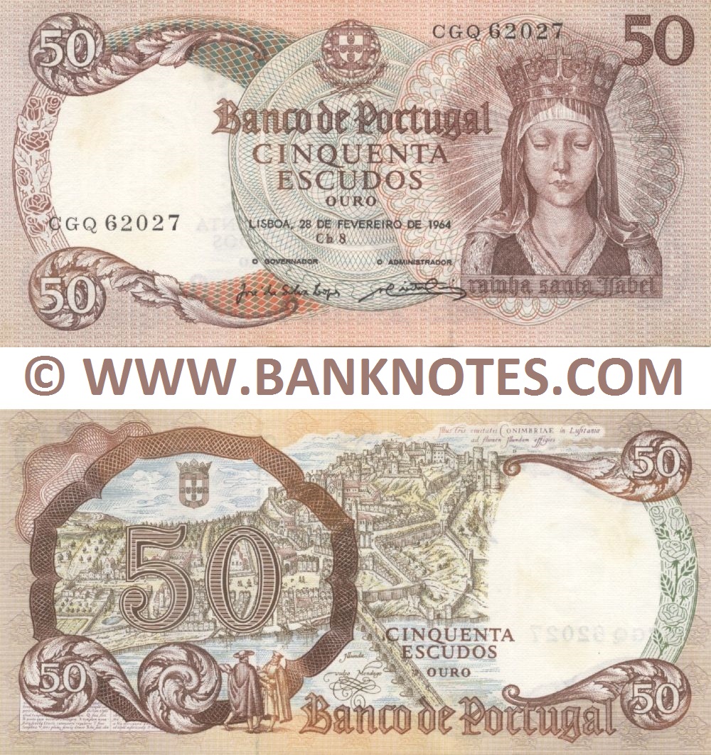 Portugal 50 Escudos 28.2.1964 (CGQ 620xx) (Sig: JdS-Lopes & AAP-dos-Reis) UNC