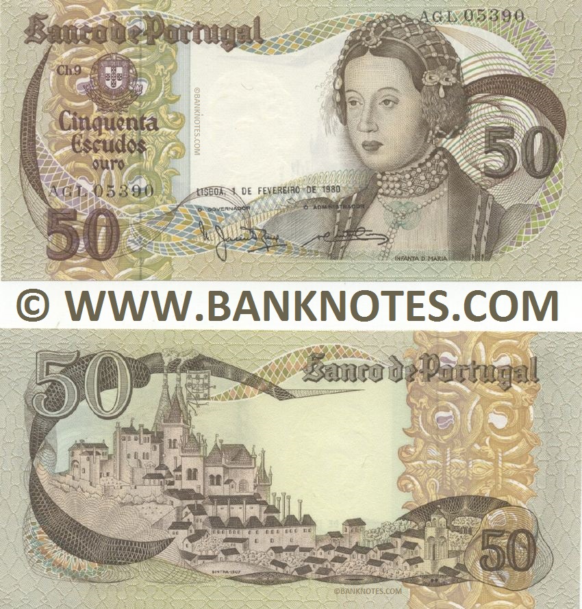 Portugal 50 Escudos 1.2.1980 (Sig: MJ-Nunes & AAdO-Pinto) (TL986xx) AU