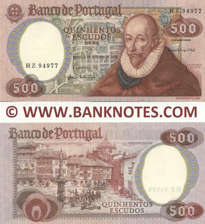 Portugal 500 Escudos 4.10.1979 (Sig: Lopes & Baptista) (HZ 94977) UNC