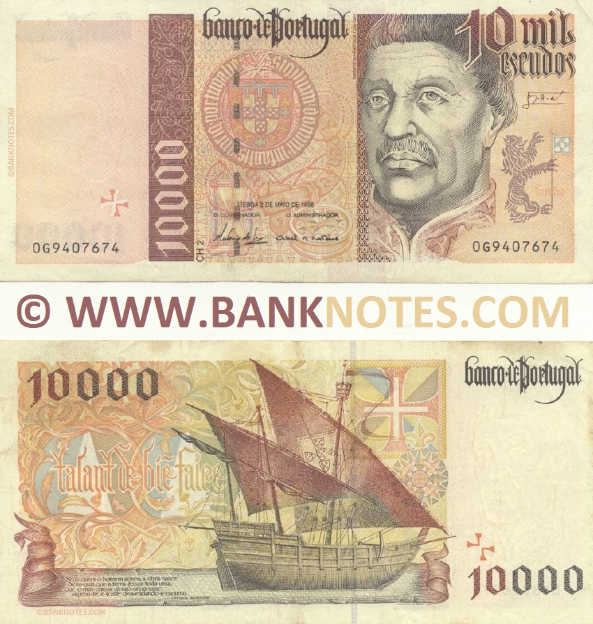 Portugal 10000 Escudos 2.5.1996 (Sig: de Sousa; Mateus) (0G9407674) (lt. circulated) XF