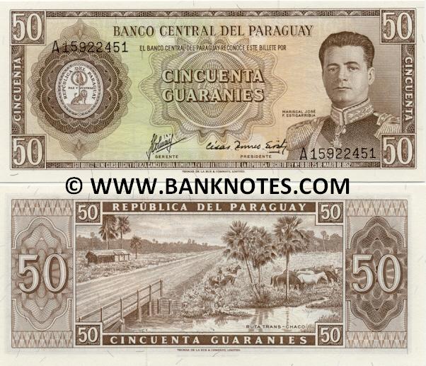 Paraguay 50 Guaranies L.1952 (1963) (A159224xx) UNC