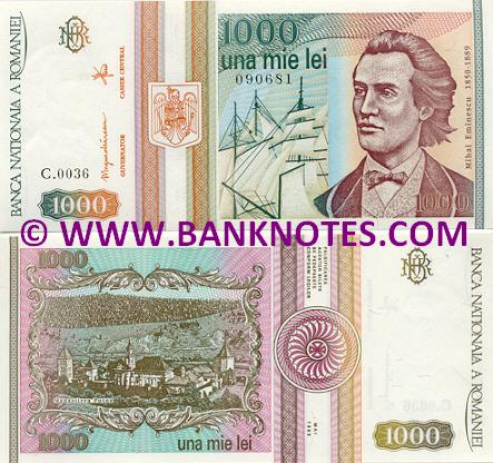 Romania 1000 Lei 1993 (A.0036/1038xx) UNC