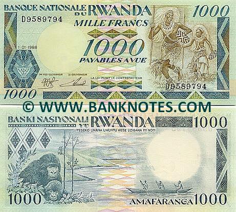 Rwanda 1000 Francs 1988 (D9593132) UNC