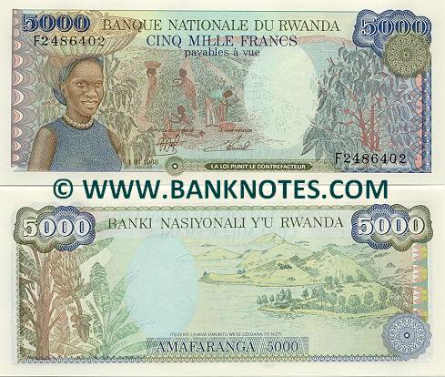 Rwanda 5000 Francs 1988 (F2453677) UNC