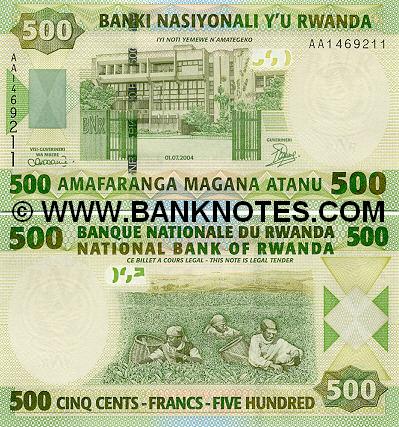 Rwanda 500 Francs 2004 (AA1157009) UNC