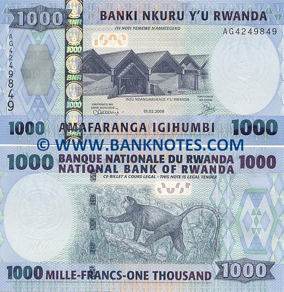 Rwanda 1000 Francs 2008 (AG42498xx) UNC