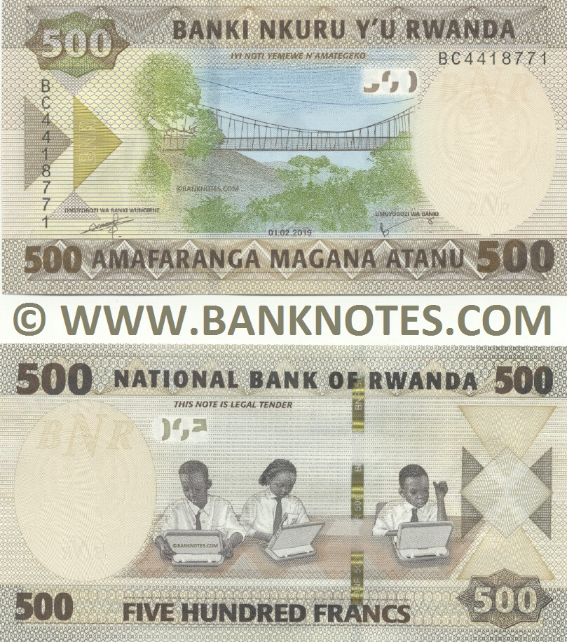 Rwanda 500 Francs 1.2.2019 (BC44187xx) UNC