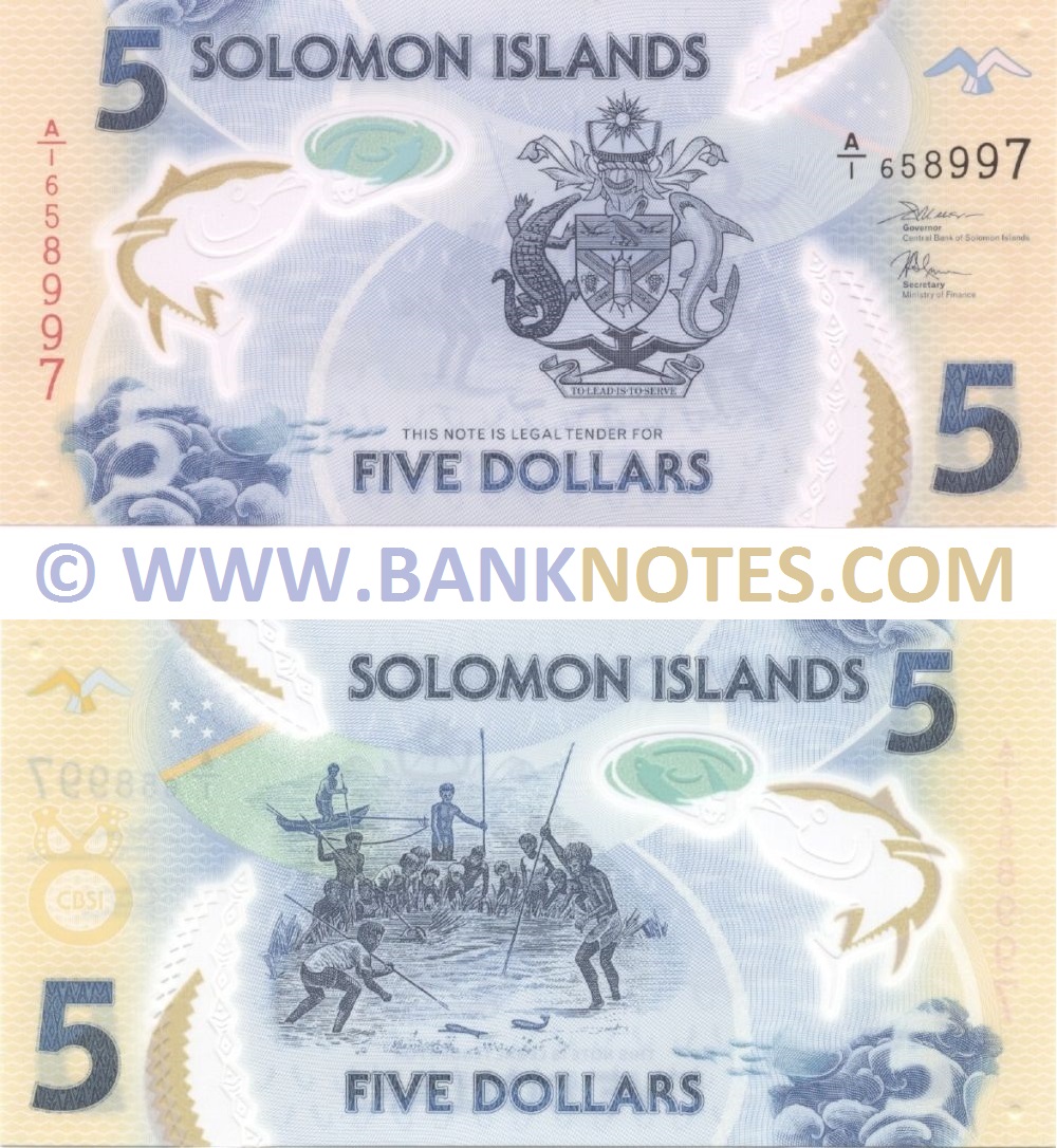 Solomon Islands 5 Dollars 2019 (A/1 xxxxxx) polymer UNC