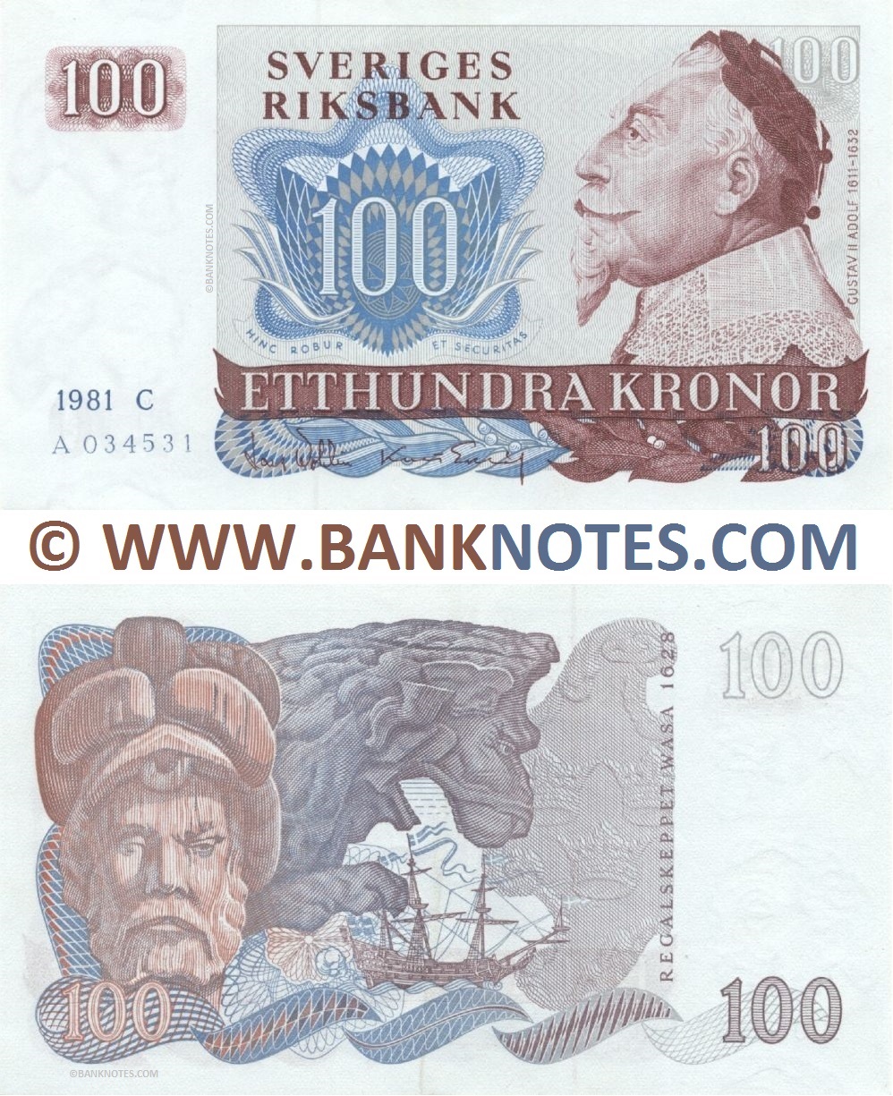 Sweden 100 Kronor 1980 (A-N634661) (Sig: Lars Wohlin; Kurt Eklöf) AU