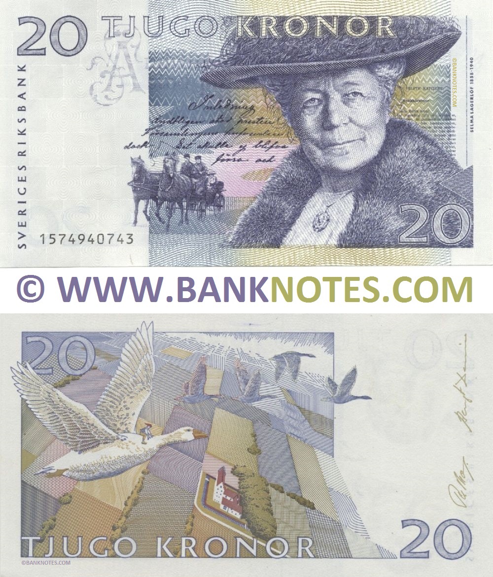Sweden 20 Kronor 1991 (Sig: Per Borg; Bengt Dennis) (1574940743) AU