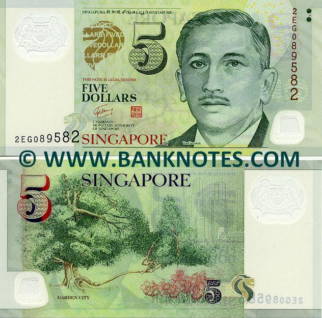 Singapore 5 Dollars (2007) (2EG089589) polymer UNC