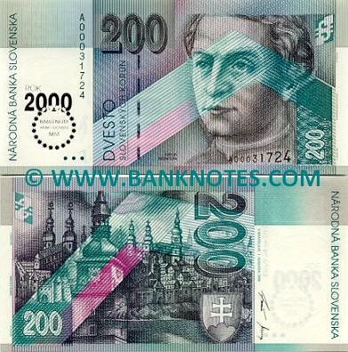 Slovakia 200 Korun 2000 UNC