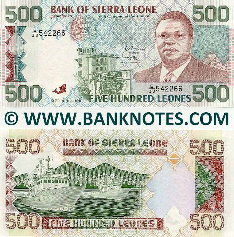 Sierra Leone 500 Leones 27.4.1991 (E/33 5422xx) UNC