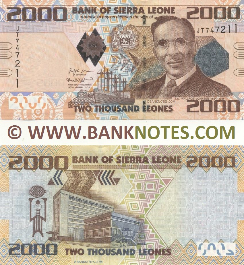 Sierra Leone 2000 Leones 27.4.2021 (JT7472xx) UNC