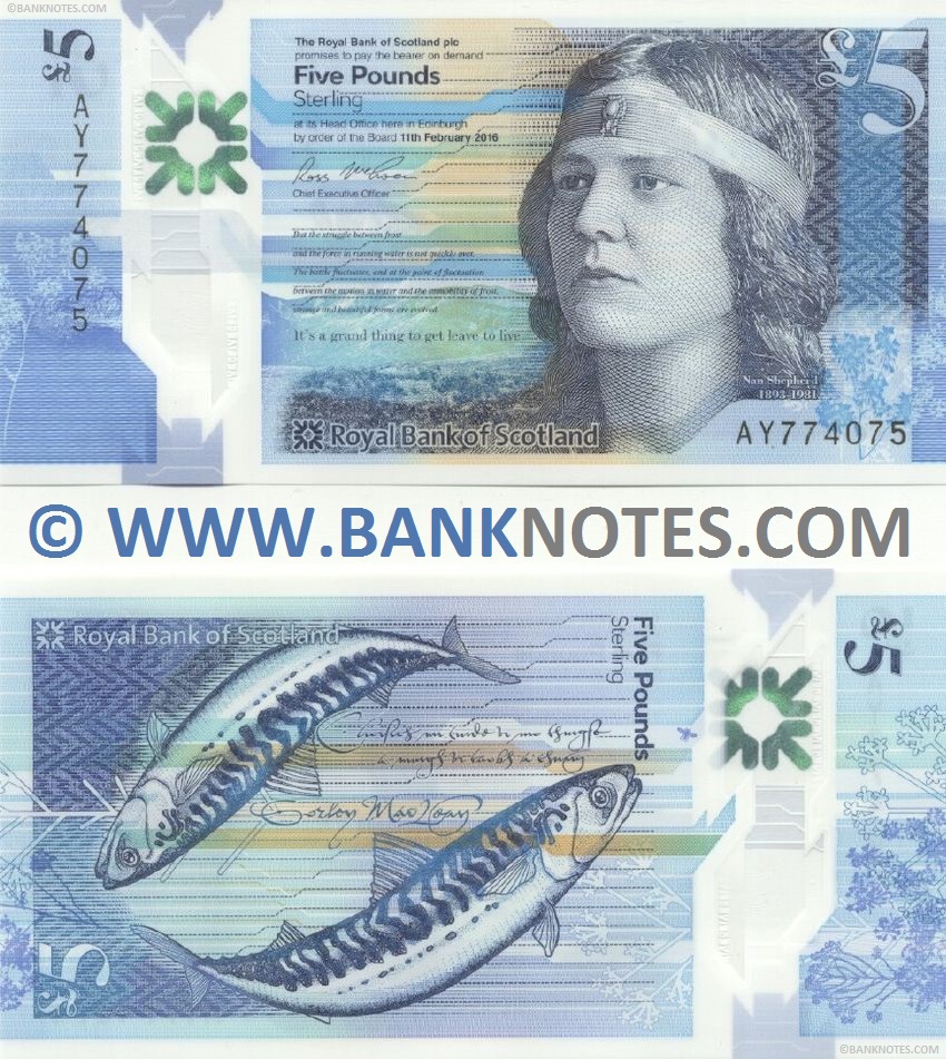 Scotland 5 Pounds Sterling 11.2.2016 (Royal Bank of Scotland) (AY774073) UNC
