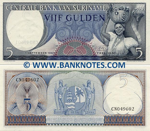 Suriname 5 Gulden 1963 (CN0496xx) UNC