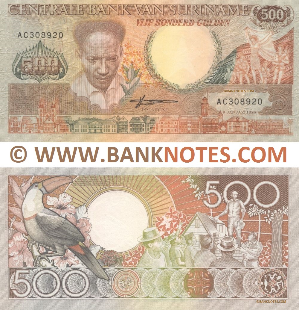 Suriname 500 Gulden 9.1.1988 (AC3089xx) UNC