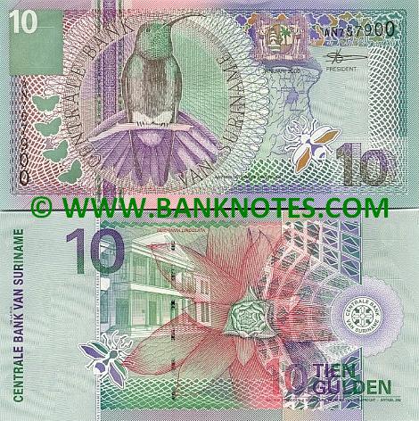 Suriname 10 Gulden 2000 (AP5810xx) UNC