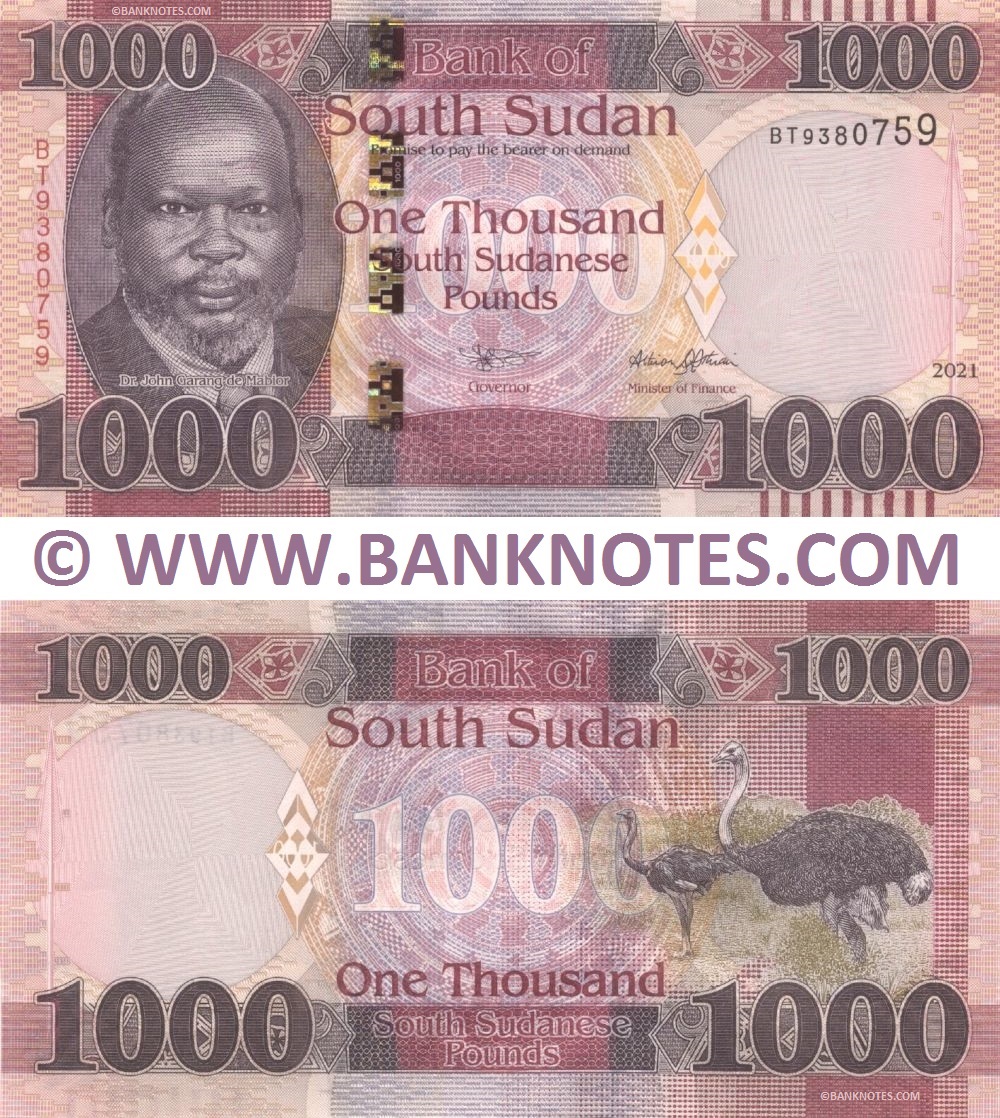 South Sudan 1000 Pounds 2021 (BT9380759) UNC
