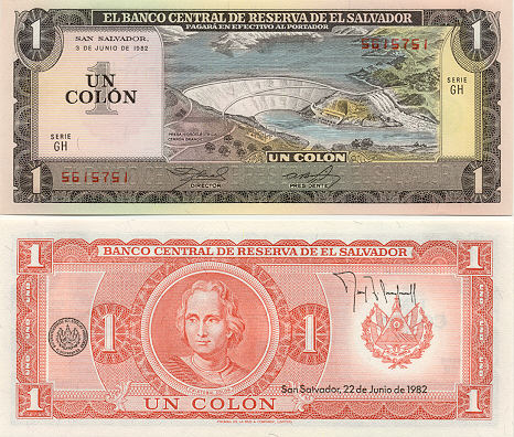El Salvador 1 Colon 3.6.1982 (GD 98869xx) UNC
