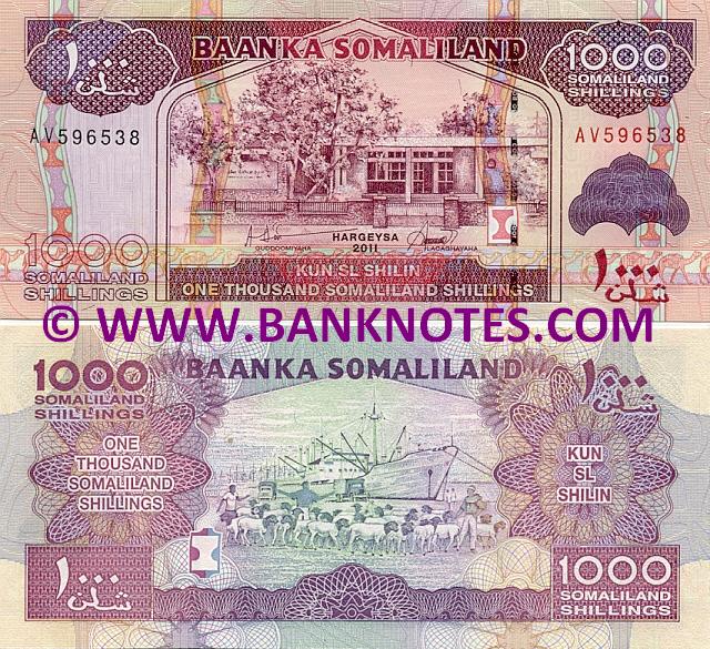 Somaliland 1000 Shillings 2011 (AQ6503xx) UNC