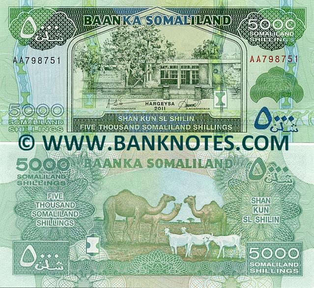 Somaliland 5000 Shillings 2011 (AA7985xx) UNC
