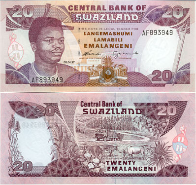 Swaziland 20 Emalangeni 1997 (AF893947) UNC