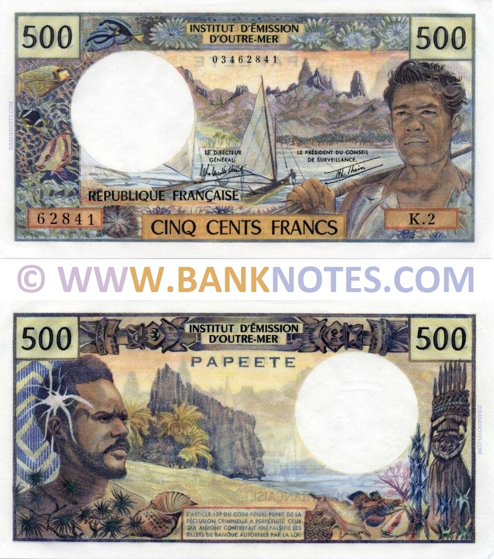 Tahiti 500 Francs 1979 (K.2/03462841) (Sig: Roland-Billecart; Theron) AU-UNC