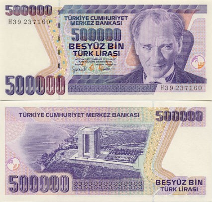 Turkey 500000 Lira (1998) (L50/8511xx) UNC