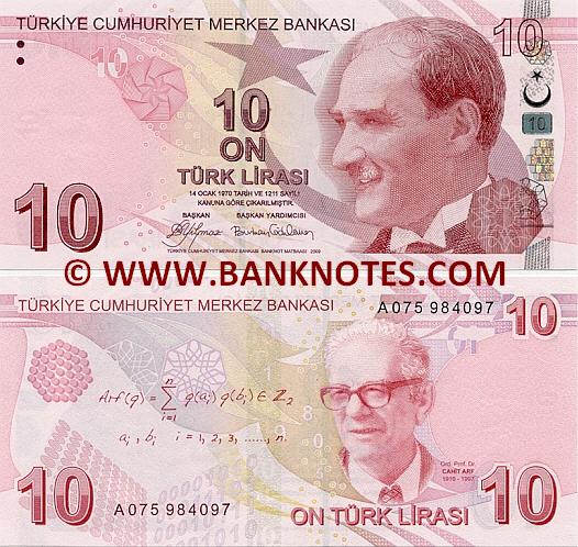 Turkey 10 Lira 2009 (A053/906788) UNC