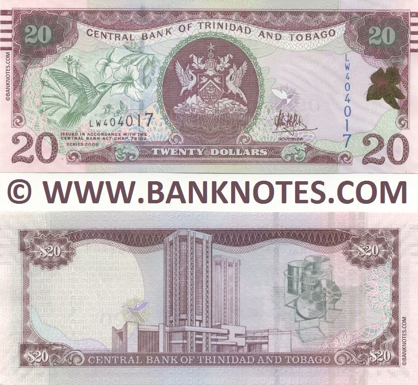 Trinidad & Tobago 20 Dollars (2017) (LW4040xx) UNC