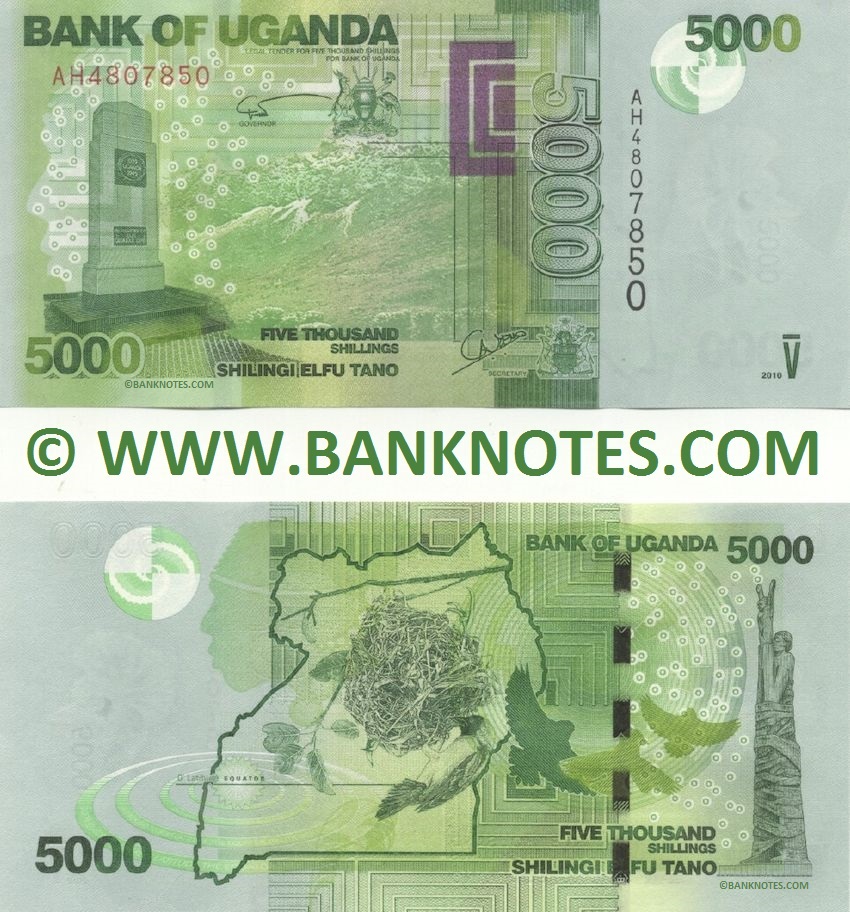 Uganda 5000 Shillings 2010 (AH480785x) UNC