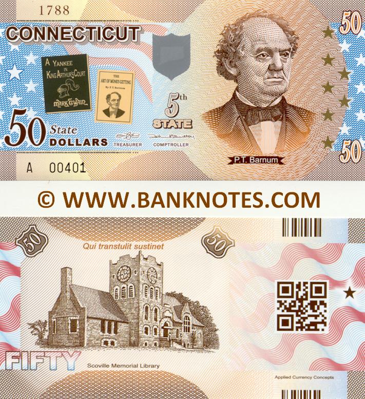 United States of America Connecticut 50 State Dollars (2014) (Commemorative) (A004xx) UNC