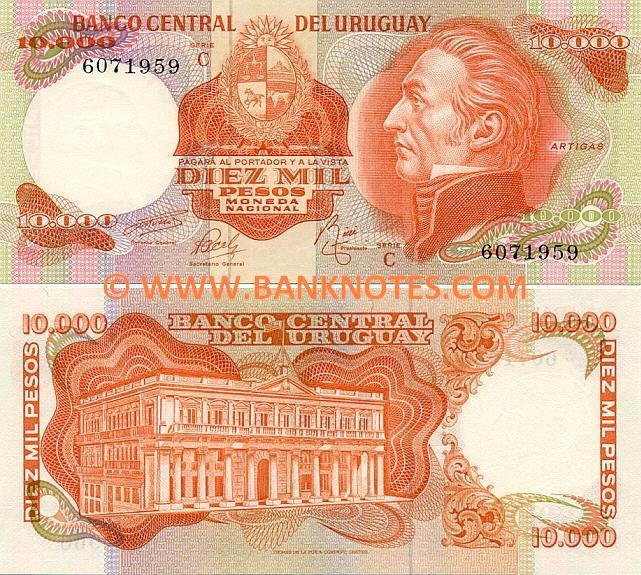 Uruguay 10000 Pesos (1974) (Serie C; 607196x) UNC