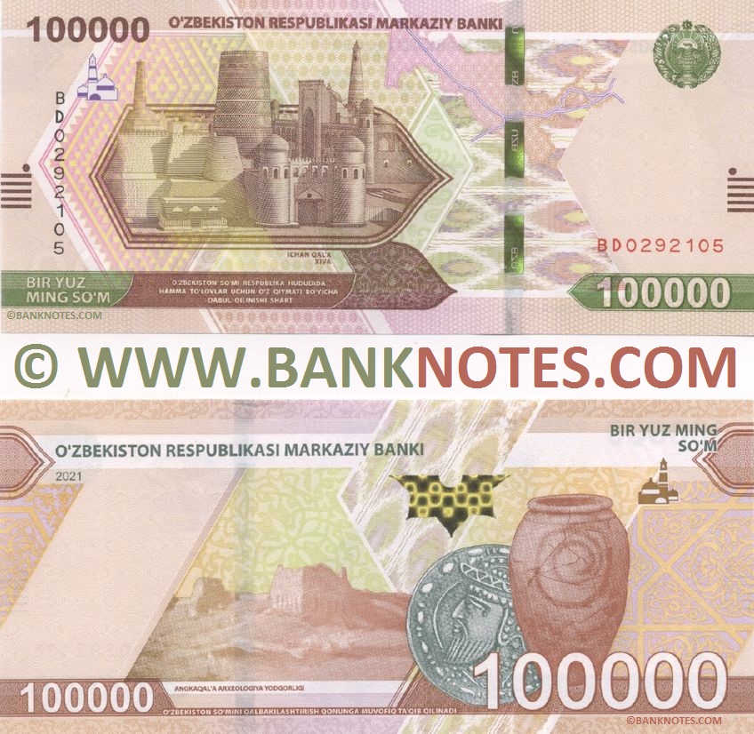 Uzbekistan 100000 So´m 2021 (BD0292106) UNC