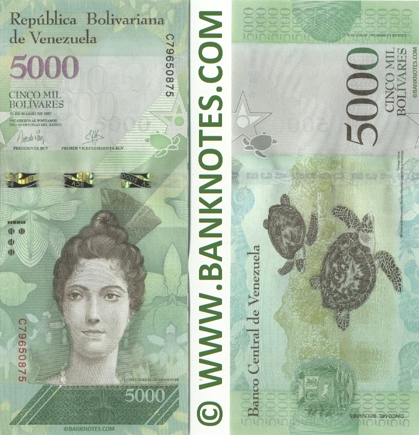 Venezuela 5000 Bolivares 23.3.2017 (B-750146xx) UNC