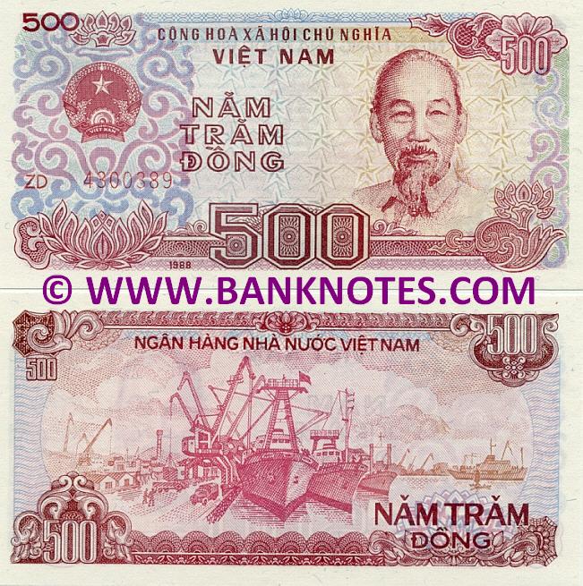 Viet-Nam 500 Dong 1988 (ZD 43003xx) UNC