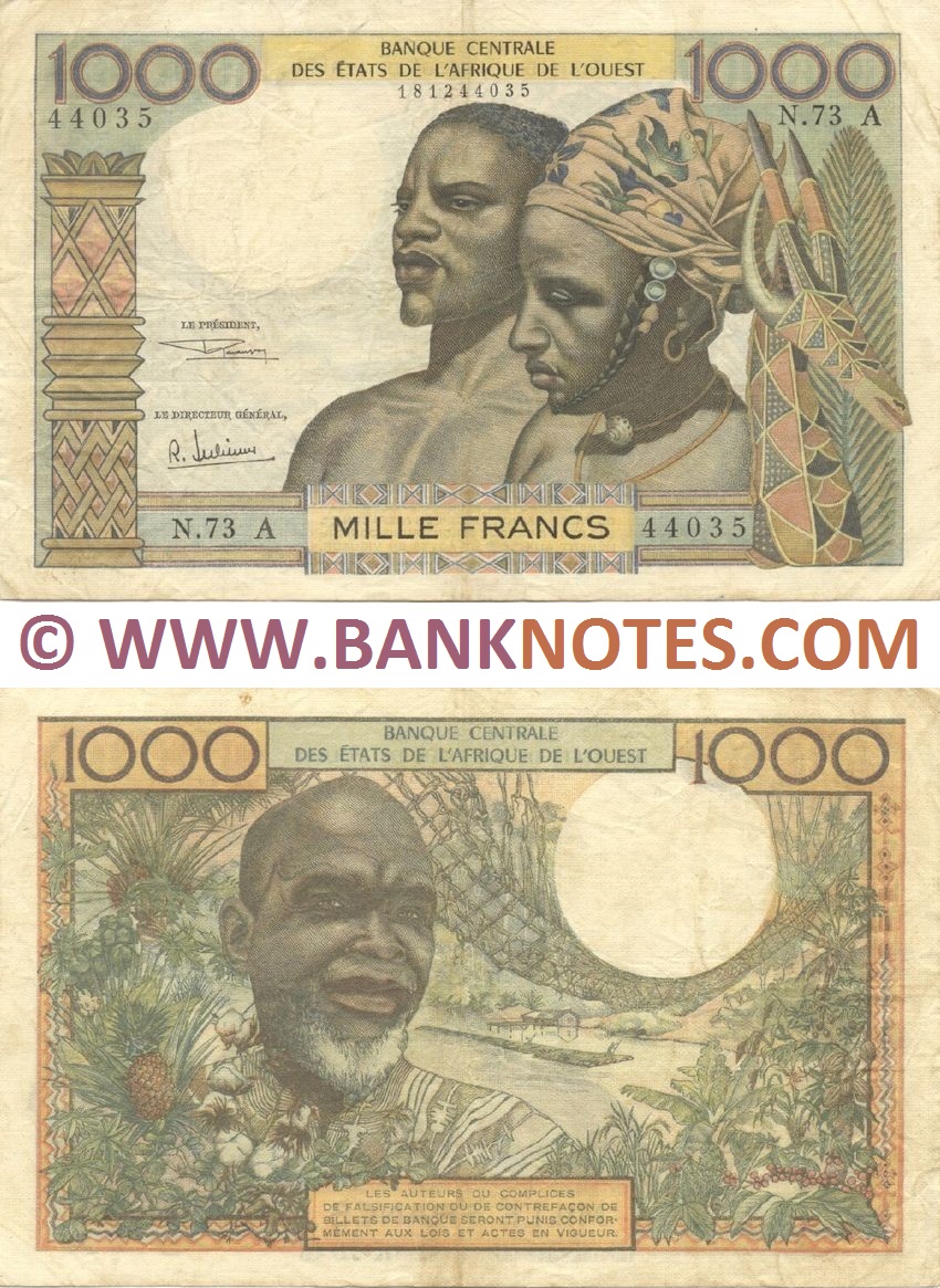 Ivory Coast 1000 Francs 1968-70