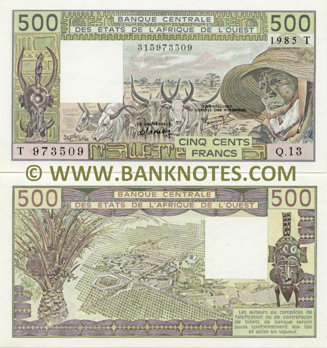 Togo 500 Francs 1985 (T 342518229/S.14) UNC