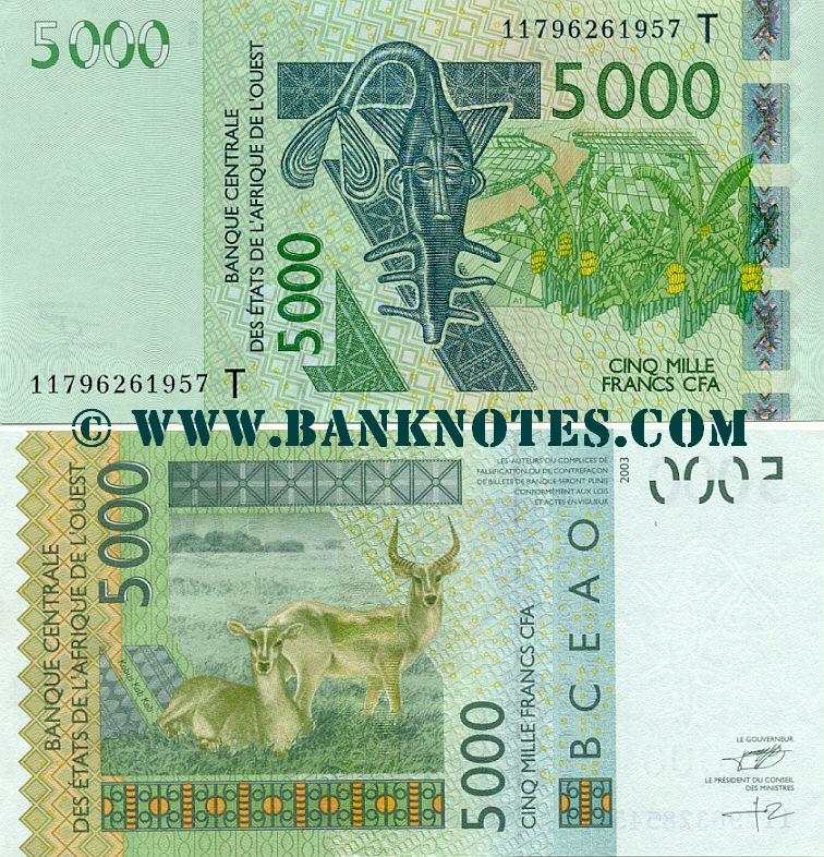 Togo 5000 Francs 2011 (T 11796261957) AU-UNC