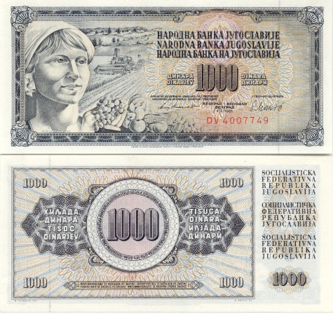 Yugoslavia 1000 Dinara 1981 (DZ00803xx) UNC