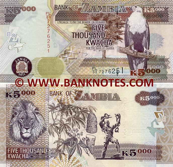 Zambia 5000 Kwacha 2011 (FL/03 72762xx) UNC