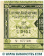 Algeria lottery half-ticket 90 Francs 1945. Serial # 077301 UNC