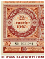 Algeria lottery half-ticket 130 Francs 1945 Serial # 035591 UNC