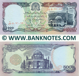 Afghanistan 5000 Afghanis (1993) (Serial # 40/?Pe 50710xx) UNC