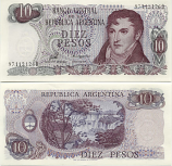Argentina 10 Pesos (1976) (95.221.2xxD) UNC