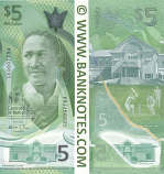 Barbados 5 Dollars 2022 (G699977xx) UNC
