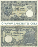 Belgium 100 Francs = 20 Belgas 19.3.1930 (1870.B.541/46726541) (circulated) F-VF