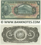 Bolivia 5 Bolivianos L.1928