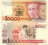 Brazil 10 Cruzados Novos on 10000 Cruzados (1990) (A44710162xxA) UNC